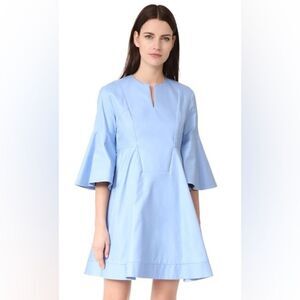 NWOT Auth Carven Sky Blue Bell Sleeve Mini Dress EU 42/US 6